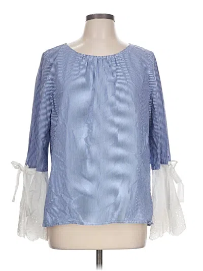 Pre-owned Crown & Ivy 3/4 Sleeve Blouse In Blue
