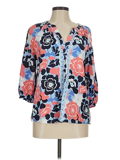 Pre-owned Crown & Ivy 3/4 Sleeve Blouse In Blue