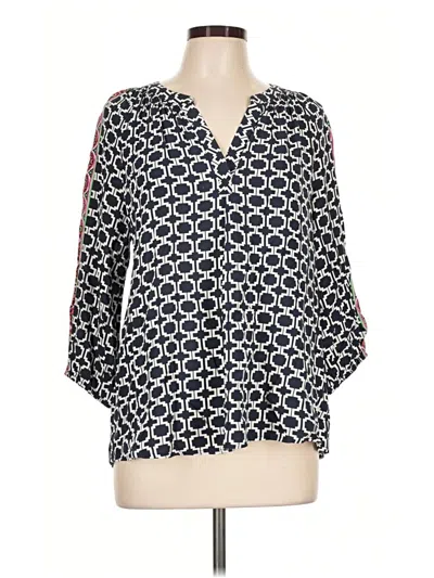 Pre-owned Crown & Ivy 3/4 Sleeve Blouse In Blue