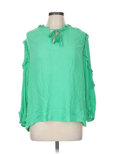 Pre-owned Crown & Ivy 3/4 Sleeve Blouse In Green