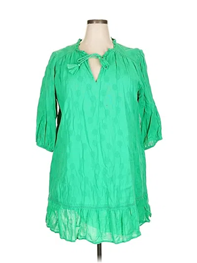 Pre-owned Crown & Ivy 3/4 Sleeve Blouse In Green