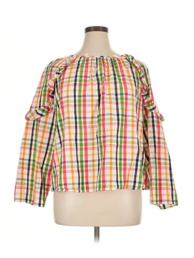 Pre-owned Crown & Ivy 3/4 Sleeve Blouse In Green