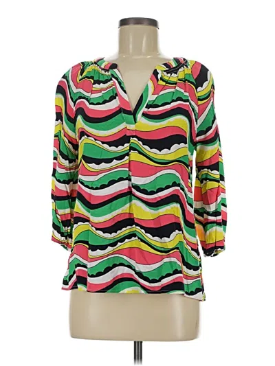 Pre-owned Crown & Ivy 3/4 Sleeve Blouse In Green