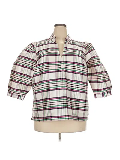 Pre-owned Crown & Ivy 3/4 Sleeve Blouse In Ivory