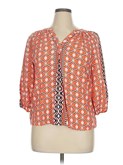 Pre-owned Crown & Ivy 3/4 Sleeve Blouse In Orange