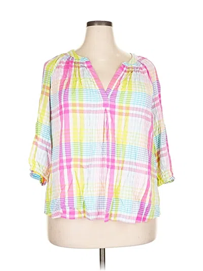 Pre-owned Crown & Ivy 3/4 Sleeve Blouse In Pink