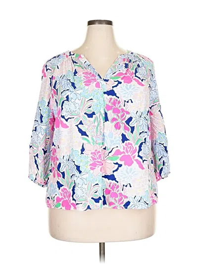 Pre-owned Crown & Ivy 3/4 Sleeve Blouse In Pink