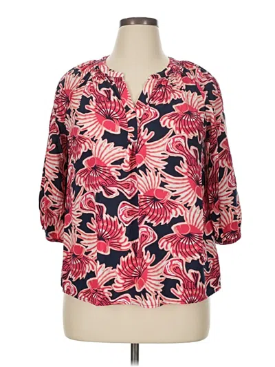 Pre-owned Crown & Ivy 3/4 Sleeve Blouse In Pink