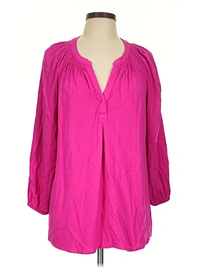 Pre-owned Crown & Ivy 3/4 Sleeve Blouse In Pink