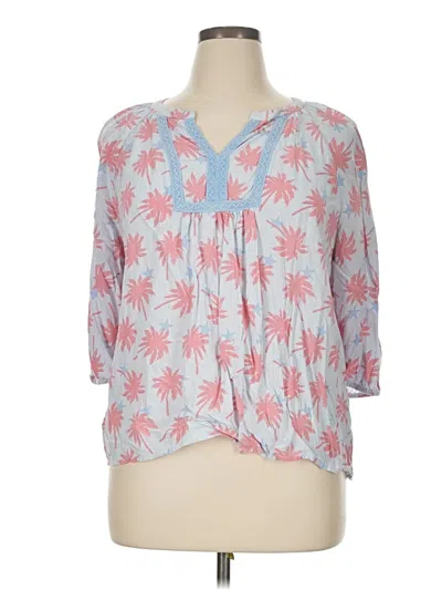 Pre-owned Crown & Ivy 3/4 Sleeve Blouse In Pink