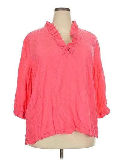Pre-owned Crown & Ivy 3/4 Sleeve Blouse In Pink