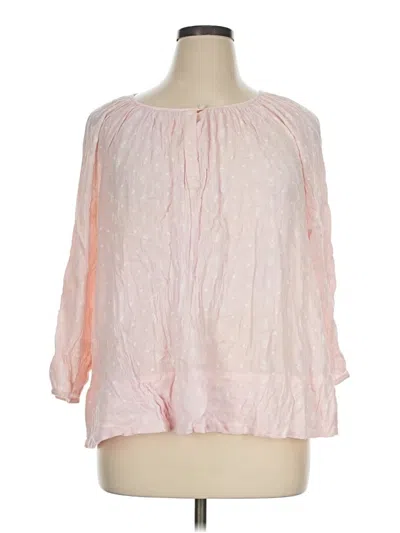 Pre-owned Crown & Ivy 3/4 Sleeve Blouse In Pink