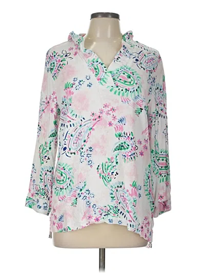 Pre-owned Crown & Ivy 3/4 Sleeve Blouse In Pink