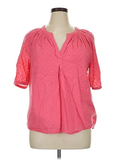 Pre-owned Crown & Ivy 3/4 Sleeve Blouse In Pink