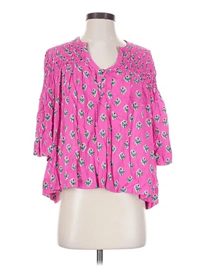 Pre-owned Crown & Ivy 3/4 Sleeve Blouse In Pink