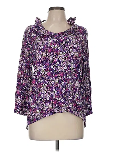 Pre-owned Crown & Ivy 3/4 Sleeve Blouse In Purple