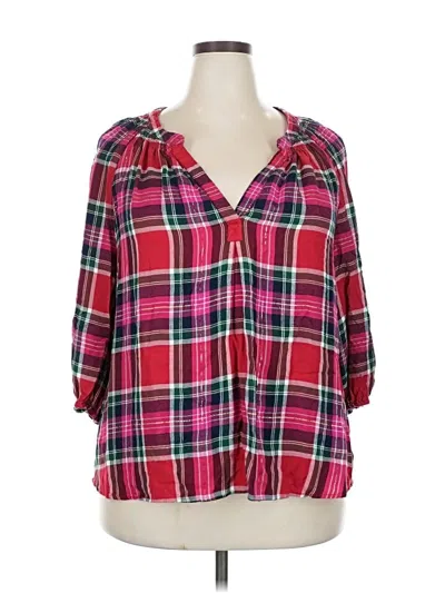 Pre-owned Crown & Ivy 3/4 Sleeve Blouse In Red