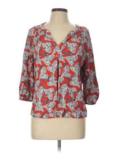 Pre-owned Crown & Ivy 3/4 Sleeve Blouse In Red