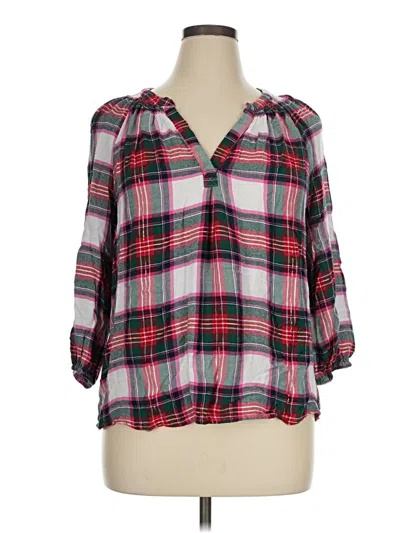 Pre-owned Crown & Ivy 3/4 Sleeve Blouse In Red