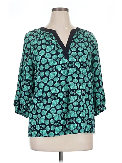 Crown & Ivy 3/4 Sleeve Blouse In Teal