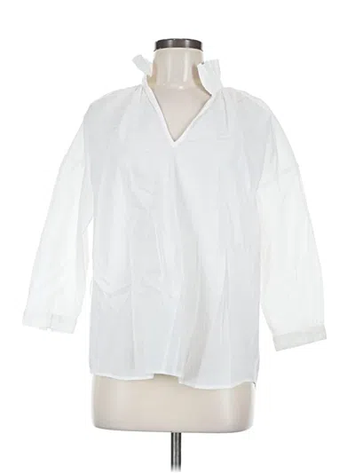 Pre-owned Crown & Ivy 3/4 Sleeve Blouse In White