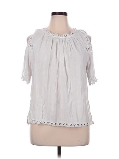 Pre-owned Crown & Ivy 3/4 Sleeve Blouse In White