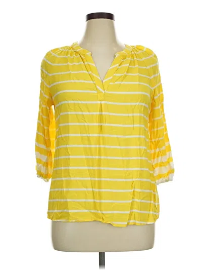 Pre-owned Crown & Ivy 3/4 Sleeve Blouse In Yellow