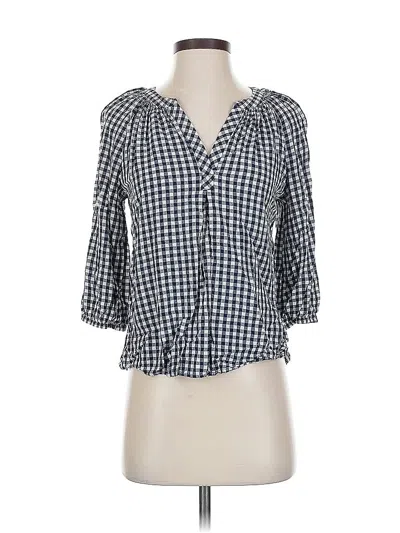 Pre-owned Crown & Ivy 3/4 Sleeve Button Down Shirt In Blue