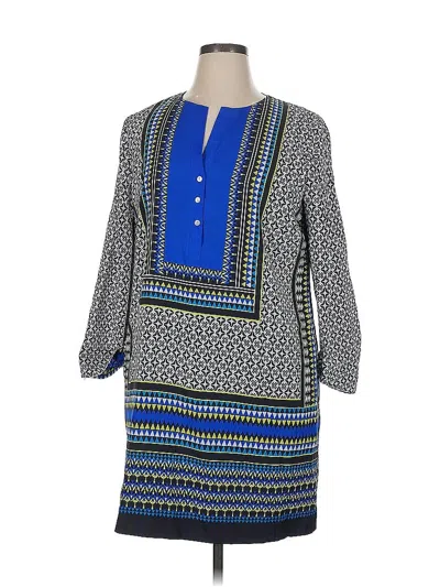 Pre-owned Crown & Ivy 3/4 Sleeve Henley Shirt In Blue