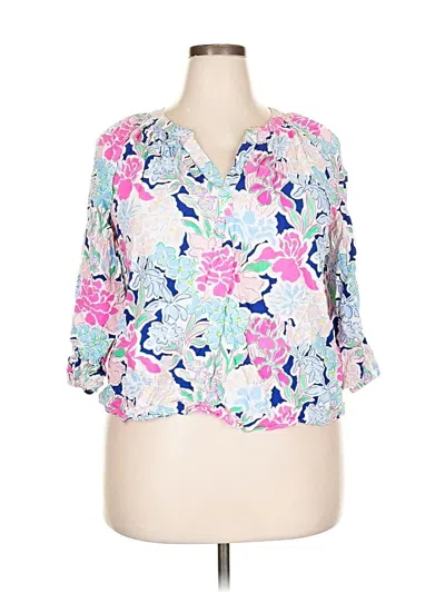 Pre-owned Crown & Ivy 3/4 Sleeve T-shirt In Blue