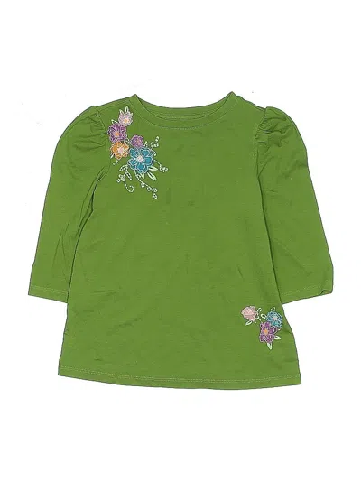 Pre-owned Crown & Ivy Kids' 3/4 Sleeve T-shirt In Green