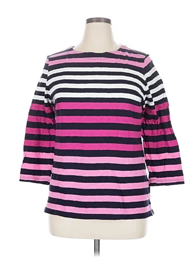 Pre-owned Crown & Ivy 3/4 Sleeve Top Pink Boatneck Tops