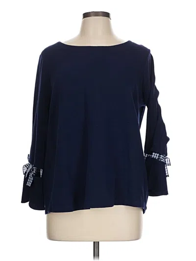 Pre-owned Crown & Ivy 3/4 Sleeve T-shirt In Blue