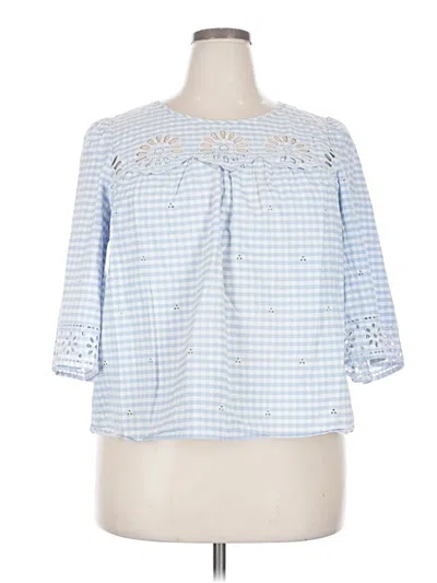 Pre-owned Crown & Ivy 3/4 Sleeve T-shirt In Blue