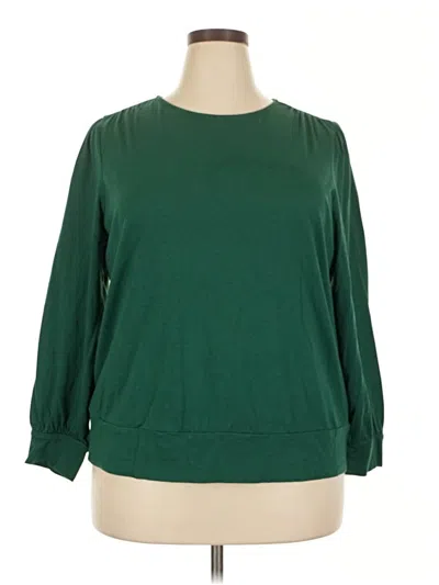 Pre-owned Crown & Ivy 3/4 Sleeve T-shirt In Green