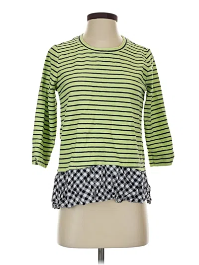 Pre-owned Crown & Ivy 3/4 Sleeve T-shirt In Green