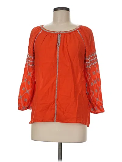 Pre-owned Crown & Ivy 3/4 Sleeve T-shirt In Orange