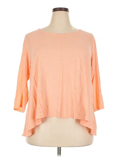Pre-owned Crown & Ivy 3/4 Sleeve T-shirt In Orange