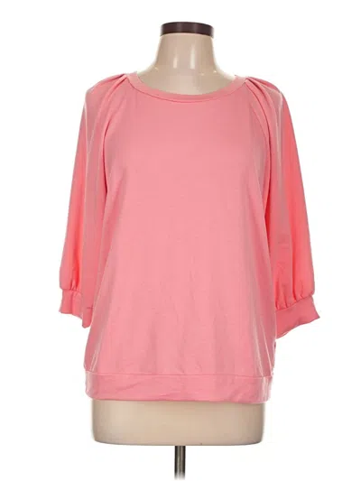 Pre-owned Crown & Ivy 3/4 Sleeve T-shirt In Pink