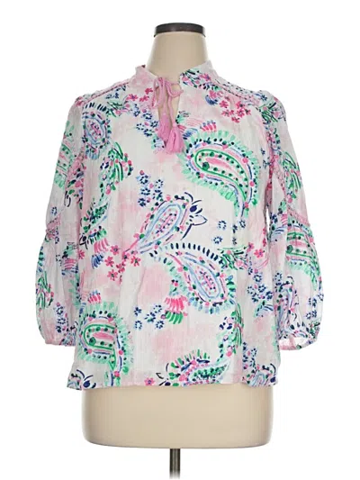 Pre-owned Crown & Ivy 3/4 Sleeve T-shirt In Pink