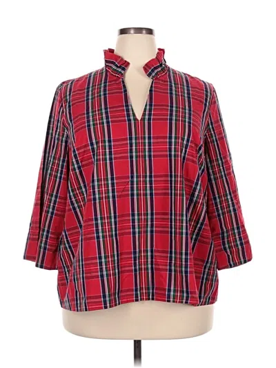 Pre-owned Crown & Ivy 3/4 Sleeve T-shirt In Red