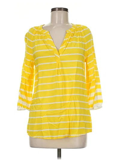 Pre-owned Crown & Ivy 3/4 Sleeve T-shirt In Yellow