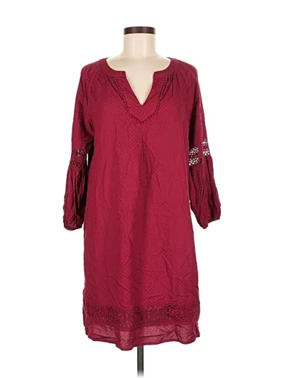 Pre-owned Crown & Ivy Casual Dress In Burgundy
