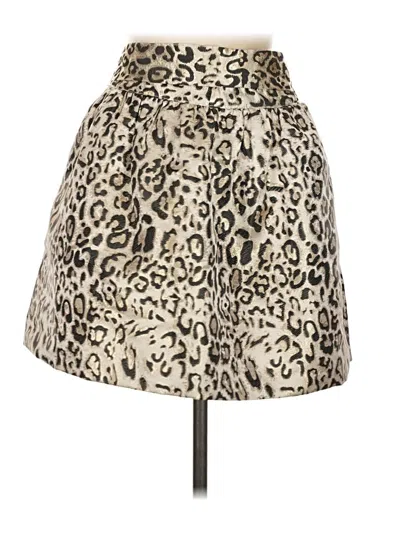 Pre-owned Crown & Ivy Faux Leather Skirt In White