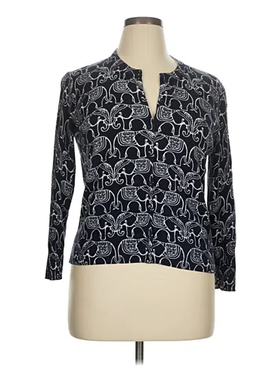Pre-owned Crown & Ivy Long Sleeve Blouse In Black