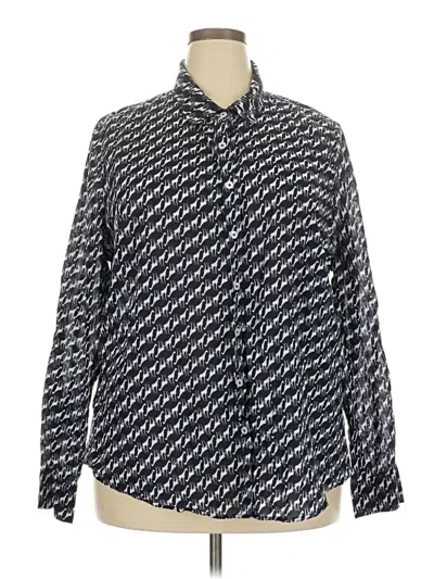 Pre-owned Crown & Ivy Long Sleeve Blouse In Black