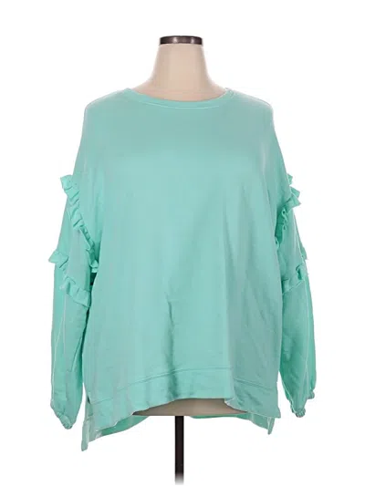 Pre-owned Crown & Ivy Long Sleeve Blouse In Blue