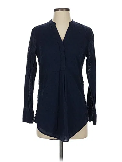 Pre-owned Crown & Ivy Long Sleeve Blouse In Blue