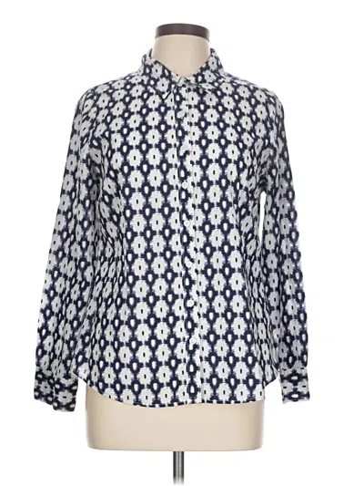 Pre-owned Crown & Ivy Long Sleeve Blouse In Blue
