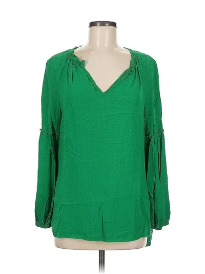 Pre-owned Crown & Ivy Long Sleeve Blouse In Green